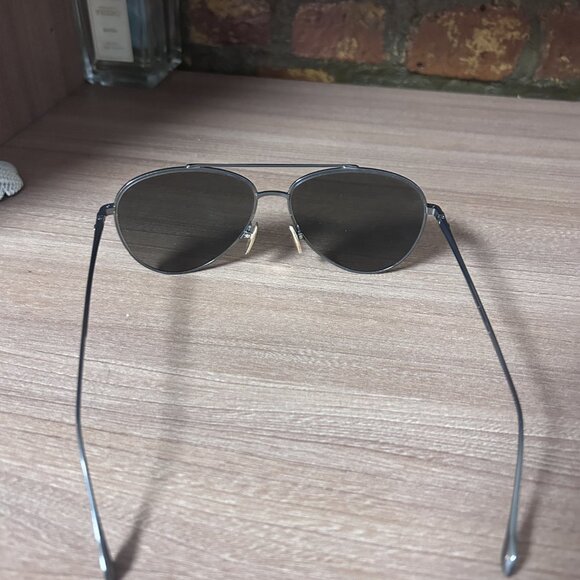 Isabel Marant Metal Aviator Sunglasses in Washed Black/Moss Green - Picture 3 of 10